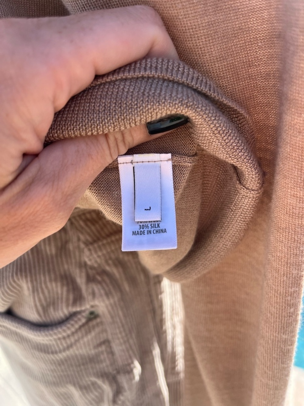 St. John Sweater in Taupe Wool Silk Blend Minimalist. Capsule. - Picture 8 of 11